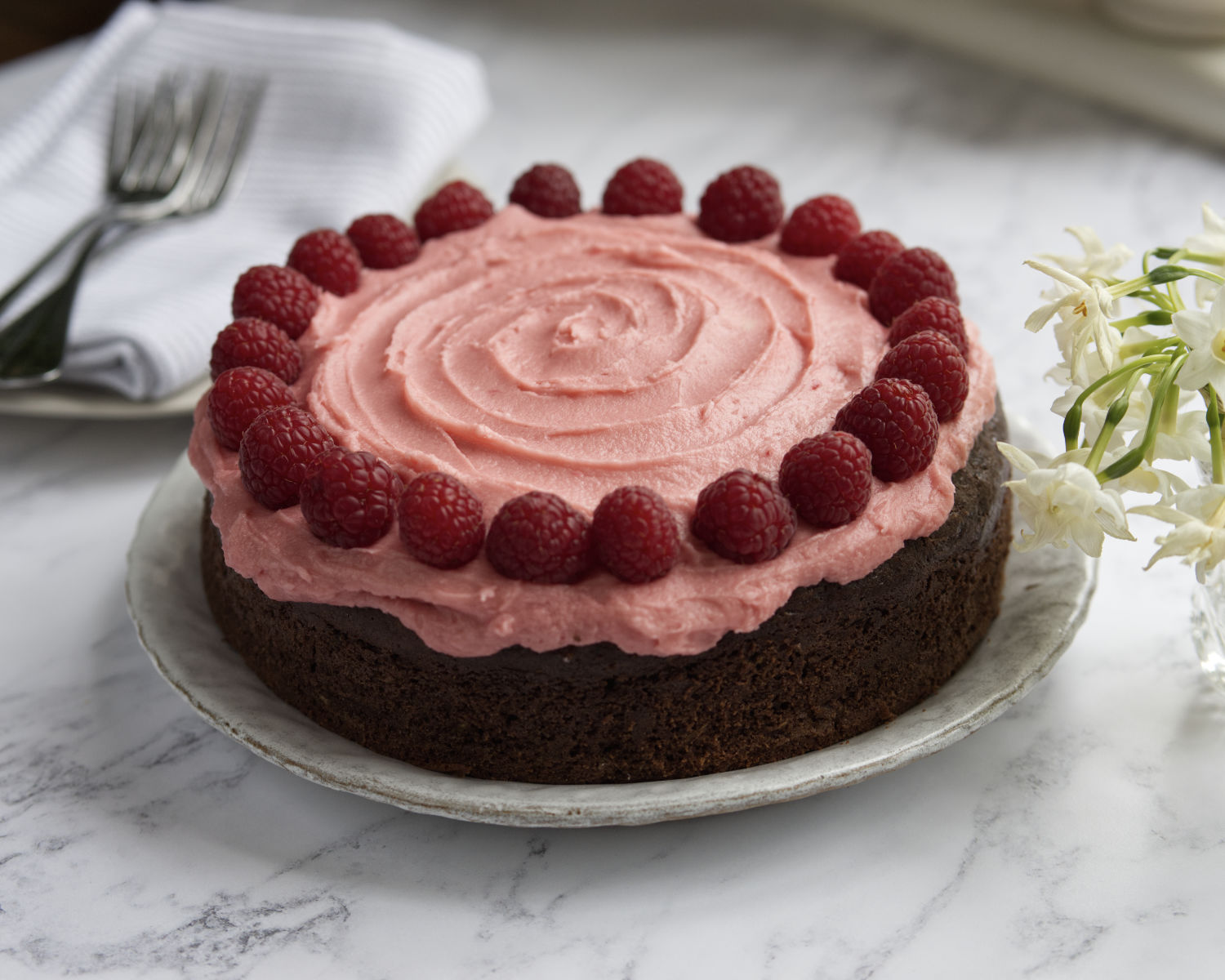 Chocolate and raspberry cake
