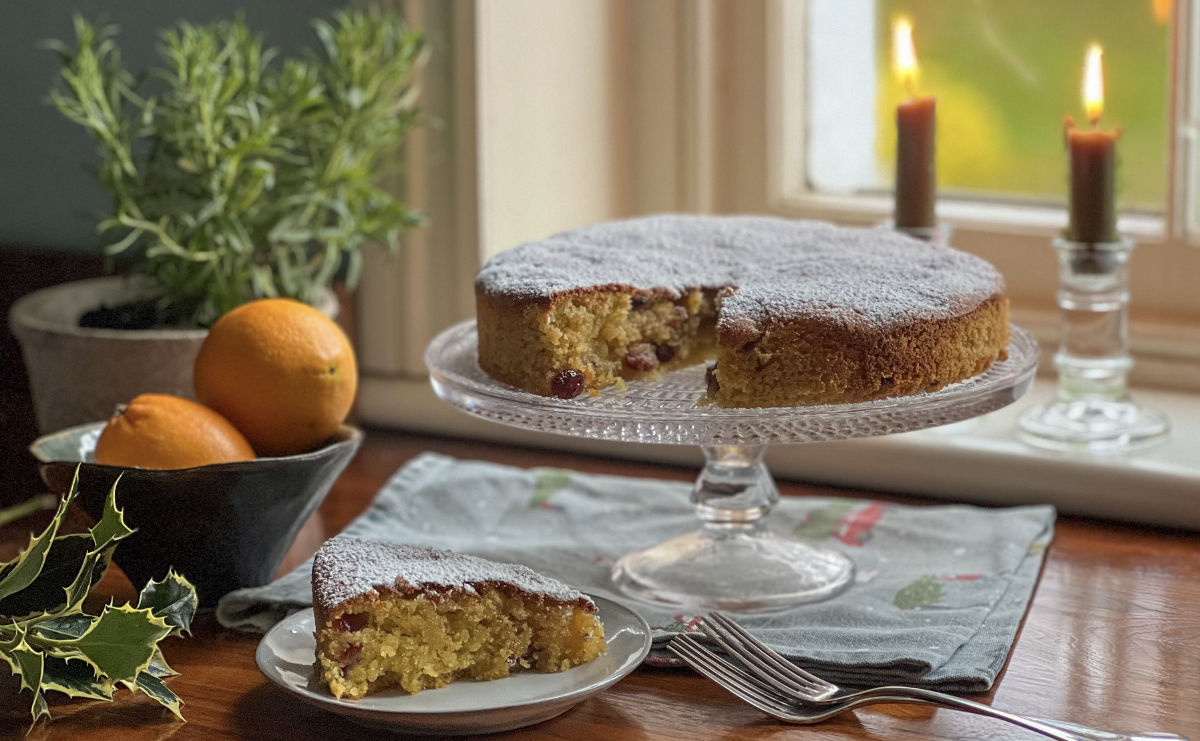 Cranberry & Orange Polenta Cake